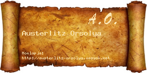 Austerlitz Orsolya névjegykártya
